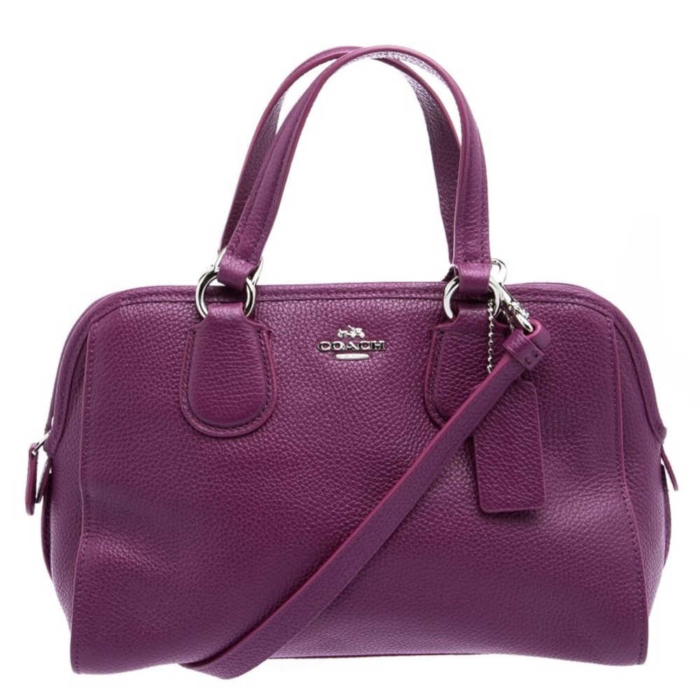 Coach Plum Grain Leather Mini Nolita Satchel